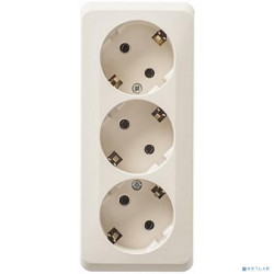 Systeme electric PA16-011K ЭТЮД O/У тройная РОЗЕТКА с заземлением без шторок 16А 250B, КРЕМ, Россия