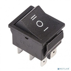 Rexant (36-2370) Выключатель клавишный 250V 15А (6с) ON-OFF-ON черный  с нейтралью