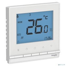 Systeme electric ATN000138 ATLASDESIGN ТЕРМОСТАТ электрон.теплого пола с датч.,от + 5 до +35 °C, 16A,в сб., БЕЛЫЙ