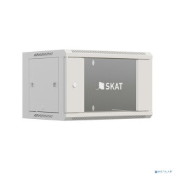 SKAT TB-6W660GF-G Шкаф настенный телекоммуникационный 6U 600х600х370мм, дверь стеклянная {4418} {1.5 года гарантия}