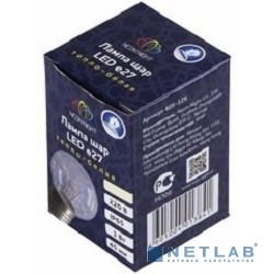 Neon-night 405-126 Лампа шар e27 6 LED O 45мм - ТЕПЛЫЙ БЕЛЫЙ, прозрачная колба, эффект лампы накаливания