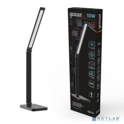 Светильник Gauss Qplus GTL501, 10W 600lm 3000-6000K черн димм Qi USB LED