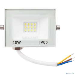 Rexant 605-023 Прожектор светодиодный СДО 10Вт 800Лм 5000K нейтральный свет, белый корпус