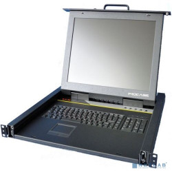 Procase R1908 Консоль однорельсовая , КВМ 8 порт, LCD 19'', single rail console KVM 8 port, LCD D-Sub, USB, разрешение 1280*1024, 8 кабелей [R1908]