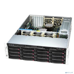 Storage SuperServer SSG-631E-E1CR16H (X13DEI-T, CSE-836BTS-R1K23BP2) (3U, 2 x LGA-4677, 16xDDR5 Up to 4TB ECC RDIMM, 16x 3.5"" SATA3/SAS3  +2xRear SATA Slots, 2xSATA/NVMe M.2, HW RAID support via Broa