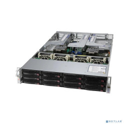 Supermicro SYS-620U-TNR (X12DPU-6,829U3TS-R1K22P-T, 2U, Dual Socket P+ (LGA-4189), Intel® C621A, 32xDIMM Slots 3200/2933/2666 ECC DDR4,12x 3.5" hot-swap hybrid NVMe/SATA/SAS, 2xP