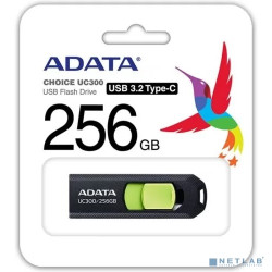 A-DATA Flash Drive 256GB Type-C UC300 ACHO-UC300-256G-RBK/GN USB3.2 черный/зеленый
