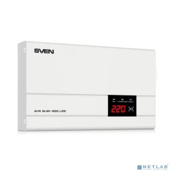 SVEN Стабилизатор напряжения AVR SLIM-500 LCD белый