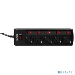 SVEN Фильтр SF-05PL 1.8 м (5 розеток), черный, цветная коробка [SV-015152]