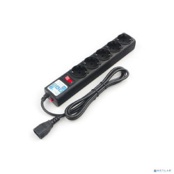 PowerCube Фильтр-удлинитель (SPG5-В3) 3.0 м, 5 розеток, д/подкл. к UPS (C14), 10А/2,2кВт, черный