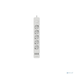 Harper Сетевой фильтр с USB зарядкой UCH-530 White (5 роз.,1,5м.,3 x USB 2.4A (max 3.4A), 4000W) {H00002264}