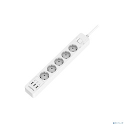 Harper Сетевой фильтр с USB зарядкой UCH-550 White (5 роз.,5м.,3 x USB 2.4A (max 3.4A), 4000W) {H00003206}