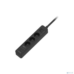 Harper Сетевой фильтр с USB зарядкой UCH-430 Black PD3.0 (3 роз.,3м., 2xUSB+1xType-C портами, 4000W) {H00003202}