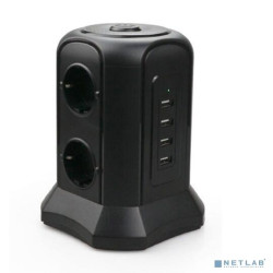 TESSAN TESSAN TP-VB4U6E Black Сетевой фильтр с 6 розетками 220В и 4 USB портами и кнопкой питания {80001851}