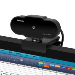 ExeGate GoldenEye C300 Full HD (матрица 1/4" 2 Мп, 1920х1080, 1080P, USB, фиксированный фокус, микрофон с шумоподавлением, универсальное крепление, кабель 1,2 м, Windows® 7/8/10/11, Mac OS 10.6 и выше