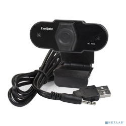 Exegate EX287386RUS Веб-камера ExeGate BlackView C525 HD Tripod (матрица 1/3" 1,3 Мп, 1280х720, 720P, 30fps, 4-линзовый объектив, USB+35mm Jack, фиксированный фокус, микрофон с шумоподавлением)