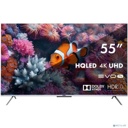 55" Телевизор HAIER Smart TV S3, QLED, 4K Ultra HD, серебристый, СМАРТ ТВ, Android[DH1VMDD02RU]