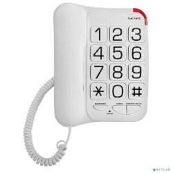 TEXET TX-201 белый { проводной, повторный набор номера, кнопка выключения микрофона, регулятор громкости звонка, белый}