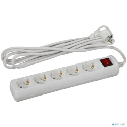 ЭРА Б0035758 Удлинитель электрический UX-5es-5m с заземлением с выключателем 5 розеток 5 м ПВС 3x0,75мм2 10А