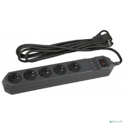 Эра Б0019036 Сетевой фильтр USF-5es-1.5m-USB-B (черный) с заземл, 3x0,75мм2, с выкл, 5гн, 1,5м {защита от короткого замыкания, от перегрузки, от импульсных помех, USB-зарядка}