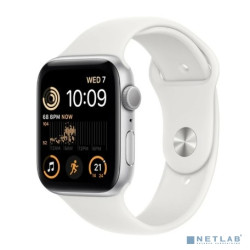 Apple Watch SE 2022 A2723,  44мм,  серебристый / белый [mnk23vc/a] MNK23VC/A