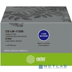 Этикетки Cactus CS-LW-11356 сег.:89x41мм черный белый 300шт/рул Dymo Label Writer 450/4XL
