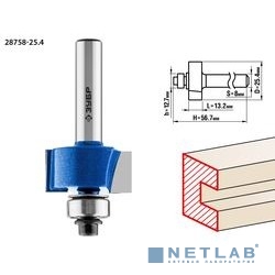 ЗУБР Фреза фальцевая, D= 25,4мм, рабочая длина-13мм, хв.-8мм, d-12,7мм, ЗУБР Профессионал [28758-25.4]