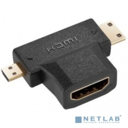 ORIENT Переходник C137, HDMI F - mini+micro HDMI M, T-образный, позолоч.разъемы (30137)