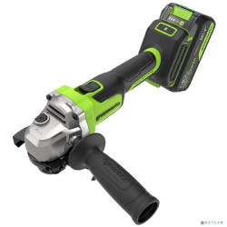 Greenworks Углошлифовальная машина аккумуляторная AG590, 24V, б/щет, 125 мм, 8500 об/мин, Anti-Kickback,1х4Ач,ЗУ,кор [3201007CUB]