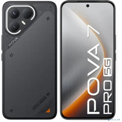 Tecno Pova 7 Pro 5G 256Gb 12Gb черный моноблок 3G 4G 2Sim 6.78" 1224x2720 Android 15 64Mpix 802.11 a/b/g/n/ac/ax NFC GPS GSM900/1800 Protect