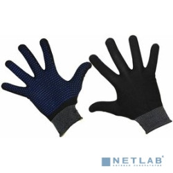 REXANT (09-0262) Перчатки нейлоновые с частичным покрытием ладони и пальцев «Точка» ПВХ черные