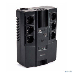 SKAT-UPS 800 AI ИБП 800 ВА/480 Вт, Диапазон входного напряжения: 170 - 270 В 1АКБ 9Ач внутр. меандр. стаб-ция напр-я., Выходные разъёмы: Schuko – 3 шт. (с питание от АКБ), Schuko – 3 шт. (фильтрац
