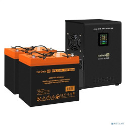 Exegate EX296593RUS Комплект ИБП EX296001RUS + батарея 55Ач EX285652RUS 2шт (инвертор, синус, для котла, настенный) FineSine SX-2000.LCD.AVR.2SH <2000VA/1400W, чистая синусоида, цветной LCD-дисплей, A