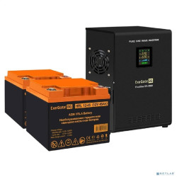 Exegate EX296591RUS Комплект ИБП EX296001RUS + батарея 45Ач EX285666RUS 2шт (инвертор, синус, для котла, настенный) FineSine SX-2000.LCD.AVR.2SH <2000VA/1400W, чистая синусоида, цветной LCD-дисплей, A