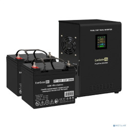Exegate EX296610RUS Комплект ИБП EX296002RUS + батарея 33Ач EX282974RUS 2шт (инвертор, синус, для котла, настенный) FineSine SX-2500.LCD.AVR.2SH <2500VA/1800W, чистая синусоида, цветной LCD-дисплей, A