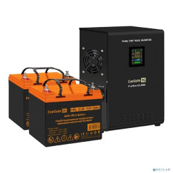 Exegate EX296588RUS Комплект ИБП EX296001RUS + батарея 33Ач EX285664RUS 2шт (инвертор, синус, для котла, настенный) FineSine SX-2000.LCD.AVR.2SH <2000VA/1400W, чистая синусоида, цветной LCD-дисплей, A