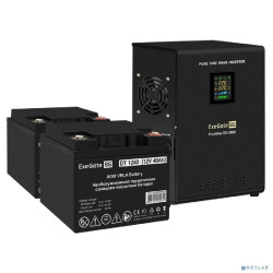 Exegate EX296589RUS Комплект ИБП EX296001RUS + батарея 40Ач EX282976RUS 2шт (инвертор, синус, для котла, настенный) FineSine SX-2000.LCD.AVR.2SH <2000VA/1400W, чистая синусоида, цветной LCD-дисплей, A