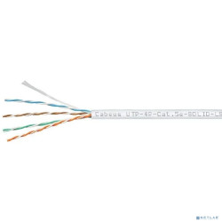 Cabeus UTP-4P-Cat.5e-SOLID-LSZH-WH Кабель витая пара UTP (U/UTP), категория 5e, 4 пары (24 AWG), одножильный, белый, LSZH, нг(А)-HF, (305 м)