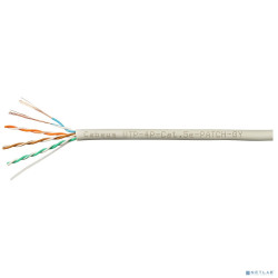 Cabeus UTP-4P-Cat.5e-PATCH-GY Кабель витая пара UTP (U/UTP), категория 5e, 4 пары, (24 AWG), многожильный, PVC нг(А)-LS, серый (305 м)