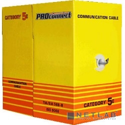 PROconnect (01-0148) Кабель витая пара F/UTP, CAT 5, PVC, 4PR, 26AWG, INDOOR, SOLID, серый, 305м