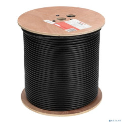 Rexant (01-0158) Кабель витая пара F/UTP, CAT 6, PE, 4PR, 23AWG, OUTDOOR, SOLID, черный, 305м
