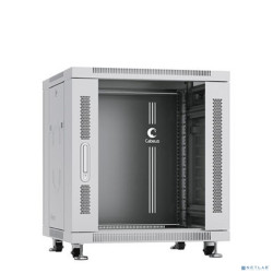 Cabeus SH-05C-12U60/60 Шкаф монтажный телекоммуникационный 19" напольный для распределительного и серверного оборудования 12U 600x600x730mm (ШхГхВ) передняя стеклянная и задняя сплошная металлическая