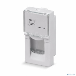 Rexant (03-0160) Вставка Mosaic 22,5x45, на 1 порт с прозрачной шторкой и увеличенным окном маркировки, белая