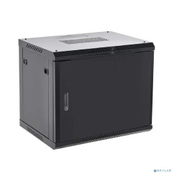 Rexant (04-1266-122) Настенный телекоммуникационный шкаф 19" 12U 600?600мм, дверь металл, с задней стенкой, разборный, черный (RAL 9005)
