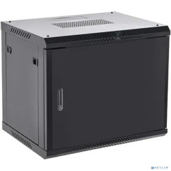 Rexant (04-0954-122) Настенный телекоммуникационный шкаф 19" 9U 550?400мм, дверь металл, с задней стенкой, разборный, черный (RAL 9005)