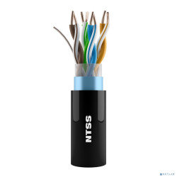 NTSS Кабель витая пара NTSS F/UTP 5e 4 пары одножильный 24AWG медь 305м внешний, внутренний малодымный безгалогенный компаунд (LSZH(Т) + UV) черный NTSS-OUT-FTP4-5e-LSZH(T)-BL