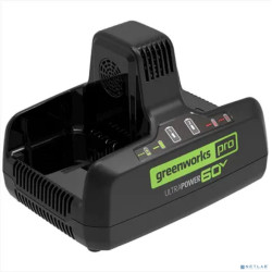 Greenworks Быстрое зарядное устройство для двух аккумуляторов G60DC10, 60V, 10А [2954407]