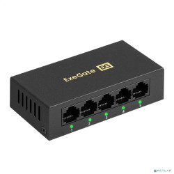 Exegate EX298689RUS Коммутатор неуправляемый ExeGate EDES-1005D (5-портовый UTP 10/100Mbps, металлический корпус, с функцией энергосбережения (EEE), настольный/настенный)