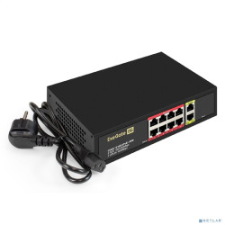 Exegate EX299023RUS Коммутатор неуправляемый ExeGate EDGS-1010D.8PoE-120W (10-портовый гигабитный UTP 10/100/1000 Base-T: 8 портов IEEE 802.3af (PoE), мощность PoE: 15,4W, суммарно 120W, 2 порта RJ45