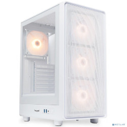 Case HSPD M510, Mesh Mid Tower, White, TG, 0.5 SPCC, 4x120mm ARGB (Orbis F1) ATX, mATX, mITX 180/280/160mm 1x2.5", 1x3.5", 7xPCI 2xUSB-A 3.0 517x277x418mm
